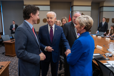 Secretary of Energy Jennifer Granholm with President Joe Biden and Prime Minister Justin Trudeau