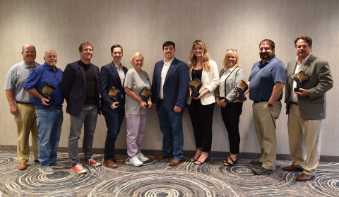 Representatives from the six small businesses that won awards from Oak Ridge Office of Environmental Management contractor UCOR are pictured at an awards ceremony last week.