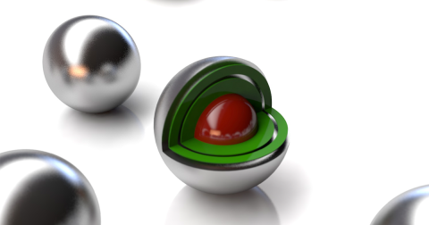 Rendering of TRISO particle
