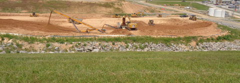 Construction is underway on Area 5, the final permitted cell at Landfill V. This landfill is part of the Oak Ridge Reservation Landfills, which accept sanitary, industrial and construction waste generated from cleanup across the site.