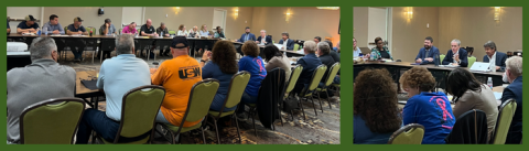 Panelists and attendees participate in meeting