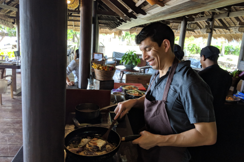 Raúl David Avalos cooking in Cambodia