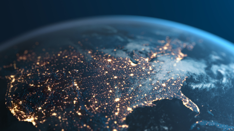 Photo of earth with the electrical use.