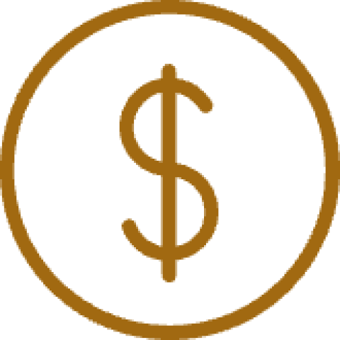 A dollar sign inside of a circle