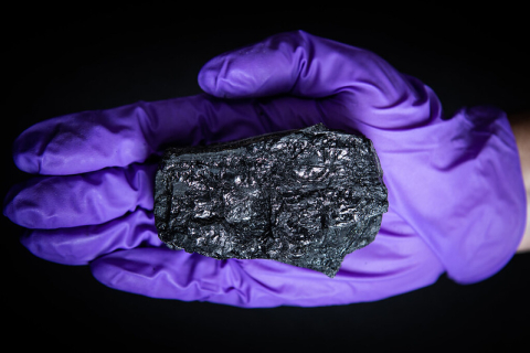 Coal in glove