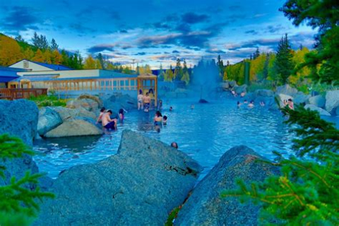 Chena Hot Springs resort is 30 miles off the grid.