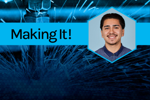 A headshot of Francisco Aguirre next to the words "Making It!"