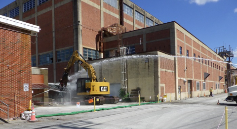 Demolition is underway on the Alpha-2 complex in Oak Ridge.