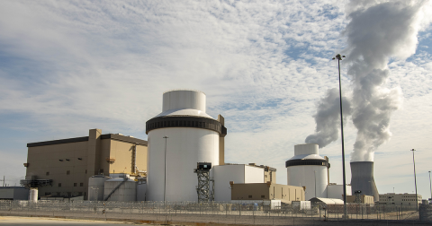Picture of Plant Vogtle Unit 4 with Unit 3 in background