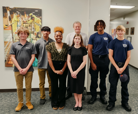 Savannah River Site youth apprentices meet Savannah River Nuclear Solutions President and CEO Dennis Carr.