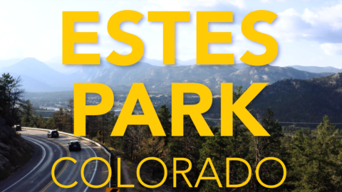 Estes Park, Colorado with mountains and skyline