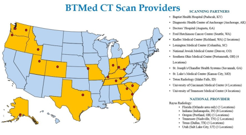 Map of BTMed scan Providers