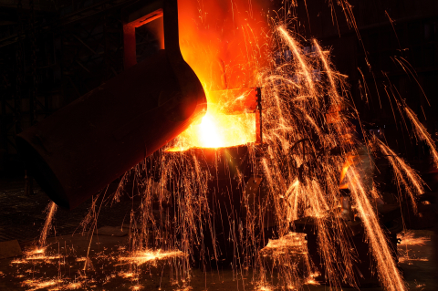 Image of molten metal handling.