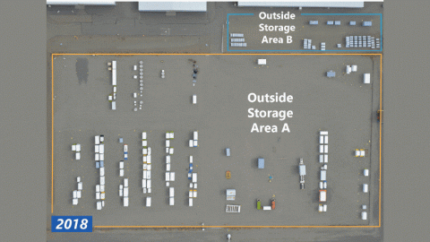 Rotating images of the Hanford Site storage area