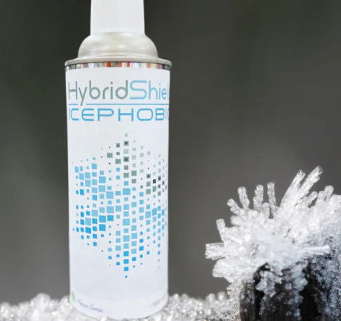 A can of HydroSonic Inc's icephobic product for use in hydrogen vehicles