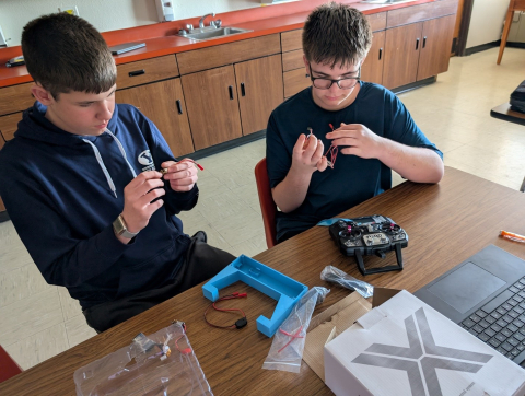 Students participating in STEM activities