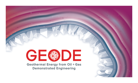GEODE | Geothermal Energy from Oil+Gas Demonstrated Engineering with illustrations of the subsurface and geodes
