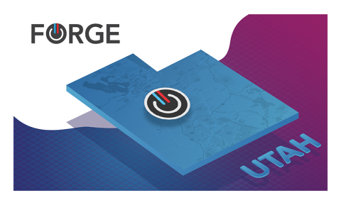 FORGE | U.S. Department of Energy | Utah. Under this text is an illustration of the state of Utah with the FORGE icon over the location of the Utah FORGE site.