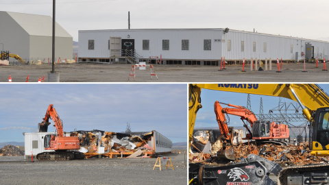 Compilation of photos of demolition at the Hanford site