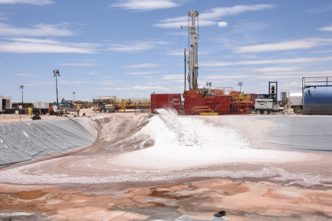 A plot of land used as a drilling site 