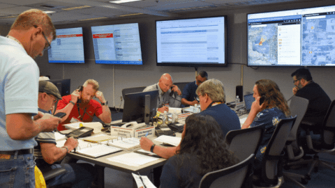 Rotating images of field exercise training at the Hanford Site