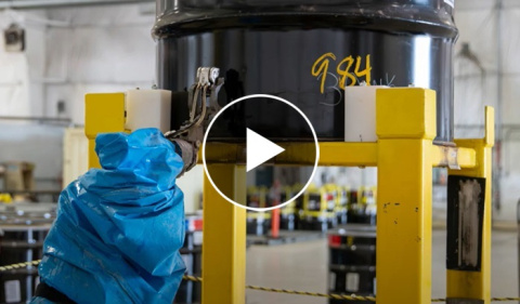 A screengrab of a YouTube video filmed in the Idaho National Laboratory