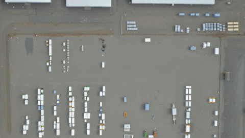 Rotating set of images from the Hanford Site before and after demolition