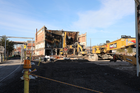 A building at the Oak Ridge Site being demolished