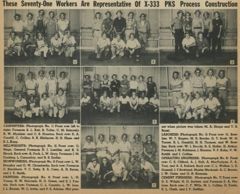 An old newspaper spread with seven different photos and text