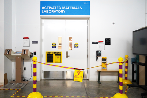 Doors to the Activated Materials Lab at Argonne National Laboratory