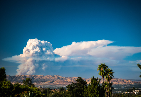 Pyrocumulonimbus clouds are intense, fire-induced thunderstorms that inject significant amounts of aerosols and gases into the atmosphere.