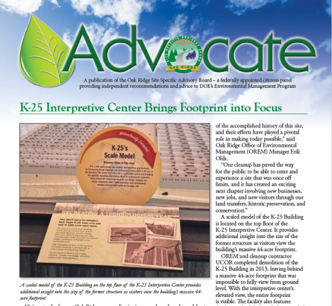 thumbnail image of the Advocate newsletter front page