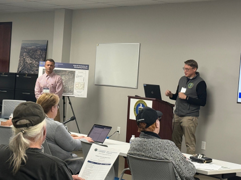 Josh Mengers and Luke Hill present at meeting