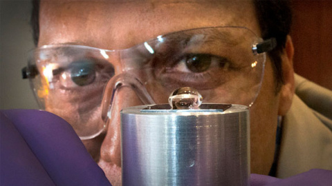 When it comes to designing extremely water-repellent surfaces, shape and size matter. That's the finding of a group of scientists at the U.S. Department of Energy's Brookhaven National Laboratory, who investigated the effects of differently shaped, nanoscale textures on a material's ability to force water droplets to roll off without wetting its surface.