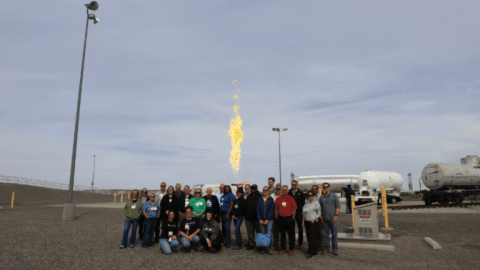 Rotating set of images of people touring the Hanford Site