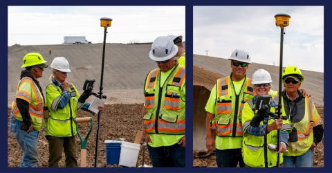 A collage of people in protective gear working outside at the Idaho Site