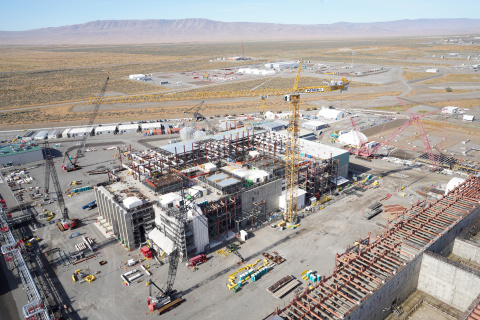 Aerial view of a treatment plant at the Hanford Site