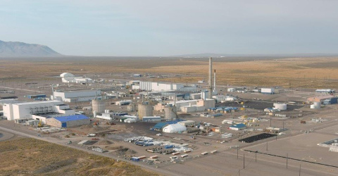 Aerial view of a large facility campus at the Idaho Site