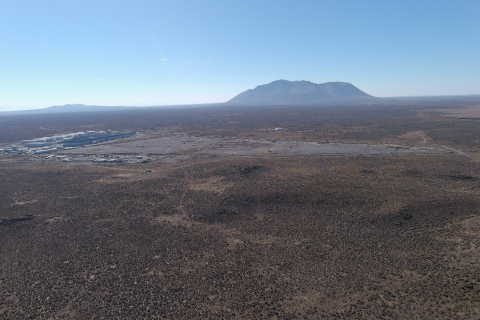 A landscape view of the Idaho Site with a mountain in the background