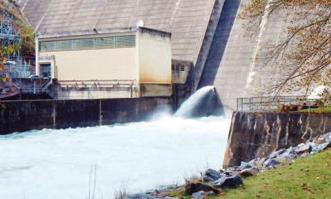 Philpott Dam River level view of Philpott Dam in Bassett, Virginia