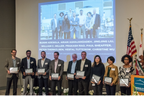 Pictured (Left to Right): Therkelsen, Rao, Aghajanzadeh, Sheaffer, Miller, Tutterow, Wu, Liu, Adesola.
