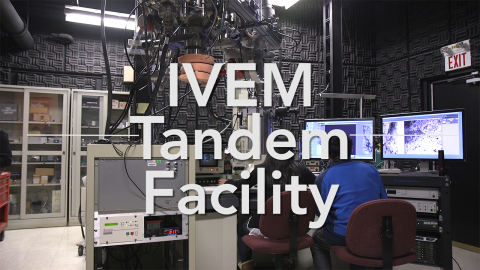 Blurred background with text IVEM Tandem Facility