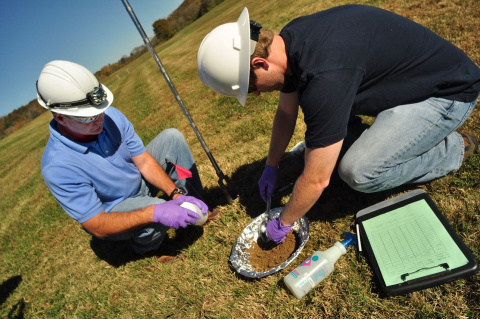 Soil sampling in Oak Ridge