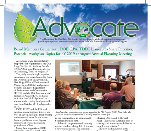 October 2018 Advocate front page