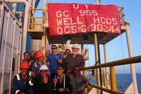 Researchers aboard the Helix – Q4000 during the May 2017 Green Canyon expedition.