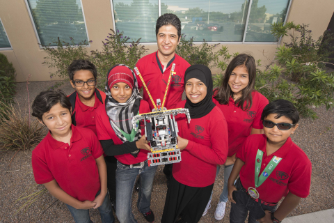 A robotics team started by Sandia National Laboratories computer scientist Mohamed Ebeida won the Inspiration Core Value award this summer at a NASA-organized First Lego League tournament.