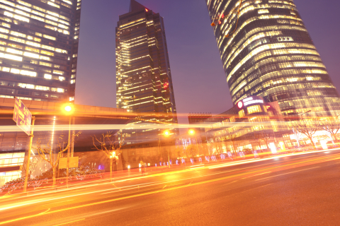 Photo of cityscape at night