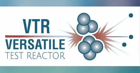 Versatile Test Reactor graphic with atoms splitting