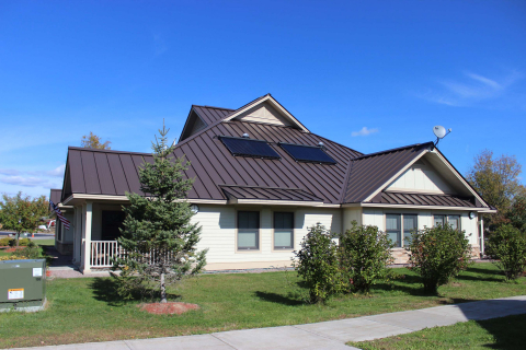 Photo of tribal housing with solar panels