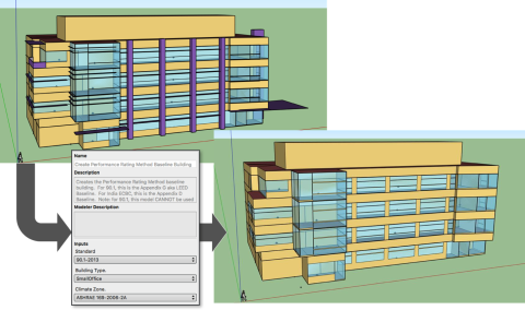 Screenshots of the OpenStudio platform.